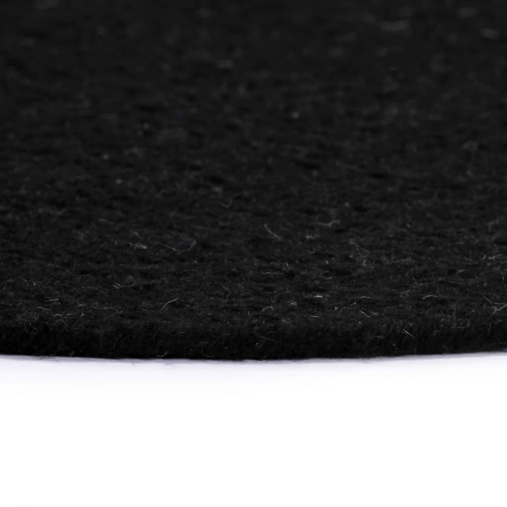 vidaXL Tischsets 6 Stk. Uni Schwarz 38 cm Rund Baumwolle