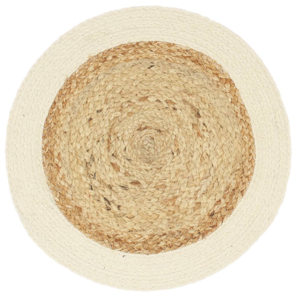 vidaXL Tischsets 6 Stk. Natur 38 cm Rund Jute und Baumwolle