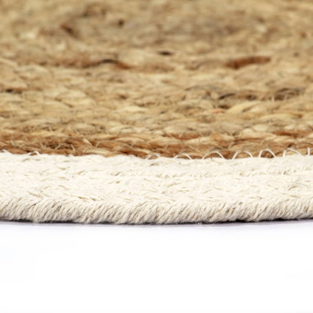 vidaXL Tischsets 6 Stk. Natur 38 cm Rund Jute und Baumwolle