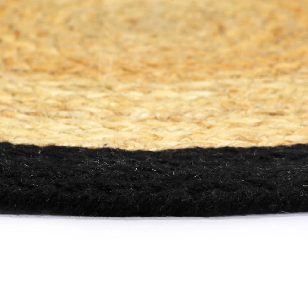 vidaXL Tischsets 4 Stk. Natur und Schwarz 38 cm Jute und Baumwolle