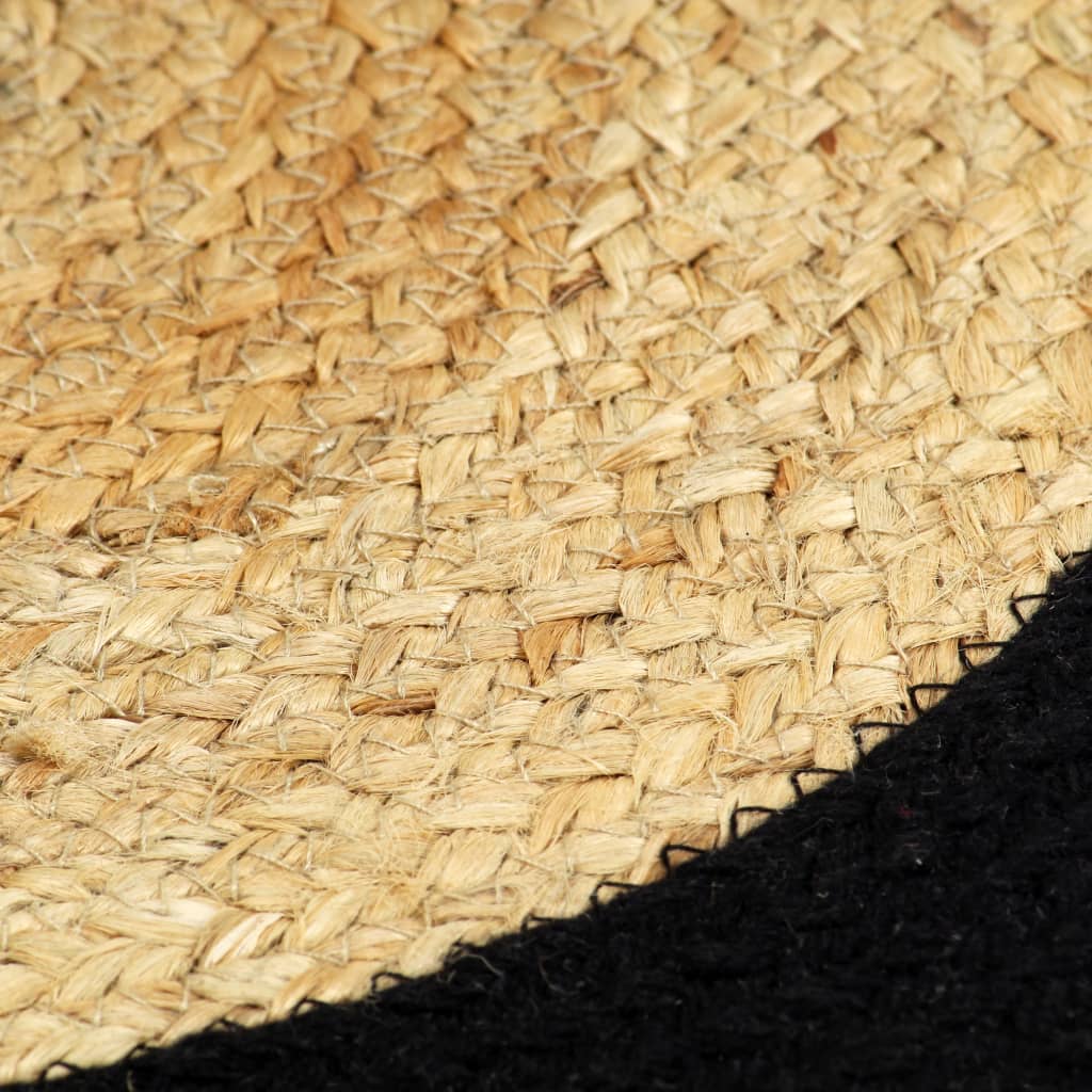 vidaXL Tischsets 4 Stk. Natur und Schwarz 38 cm Jute und Baumwolle