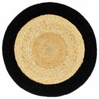 vidaXL Tischsets 6 Stk. Natur und Schwarz 38 cm Jute und Baumwolle