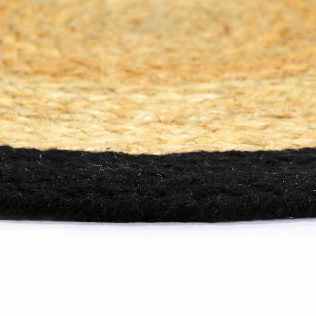 vidaXL Tischsets 6 Stk. Natur und Schwarz 38 cm Jute und Baumwolle