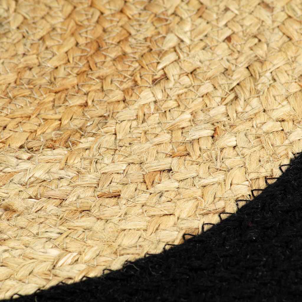 vidaXL Tischsets 6 Stk. Natur und Schwarz 38 cm Jute und Baumwolle