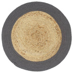 vidaXL Tischsets 6 Stk. Natur und Schwarz 38 cm Jute und Baumwolle