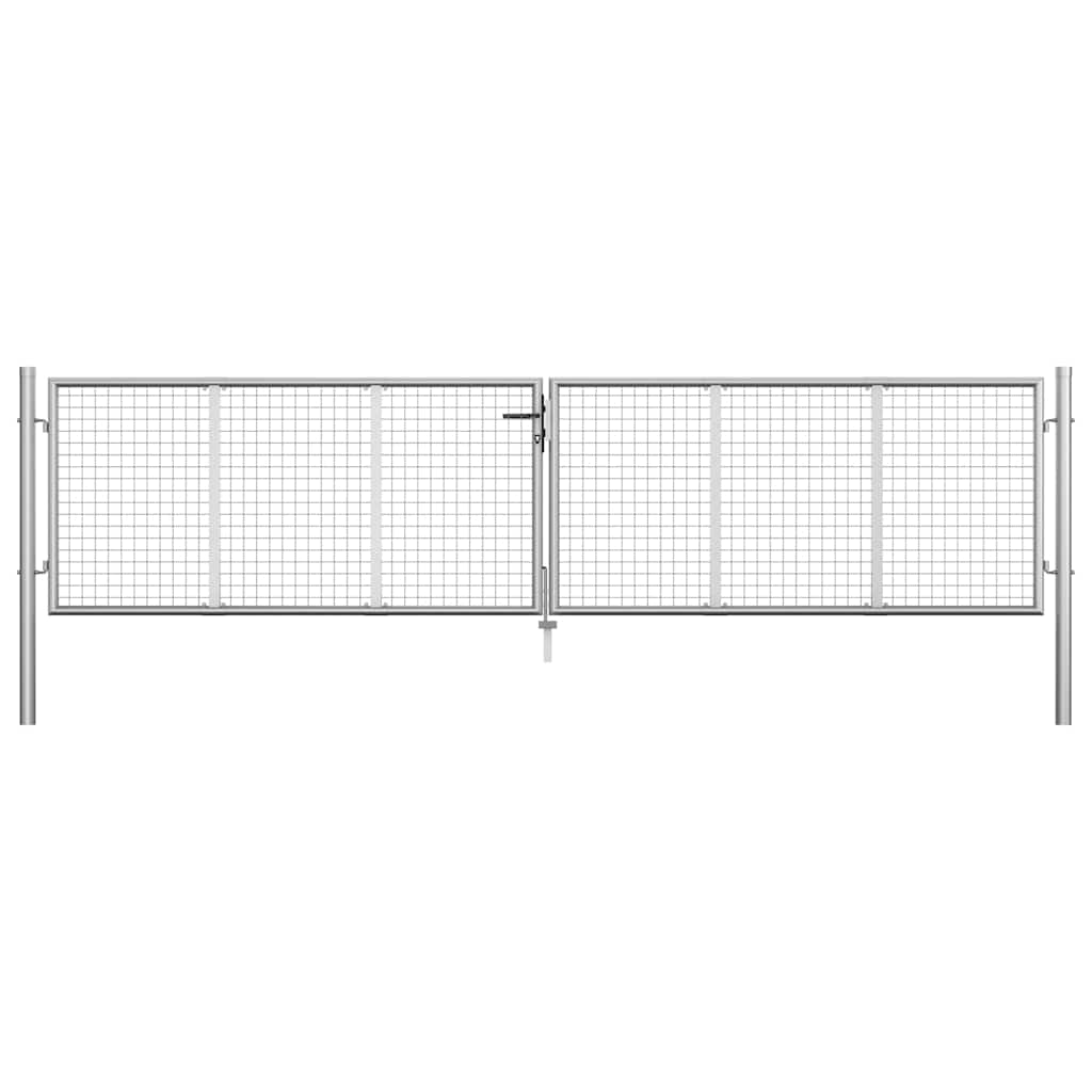 vidaXL Gartentor verzinkter Stahl 400 x 75 cm Silber