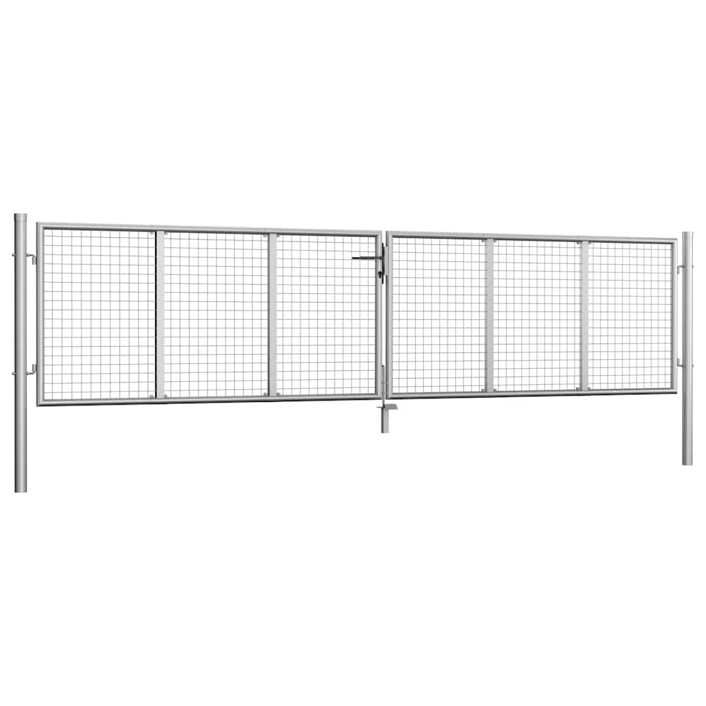 vidaXL Gartentor verzinkter Stahl 400 x 75 cm Silber