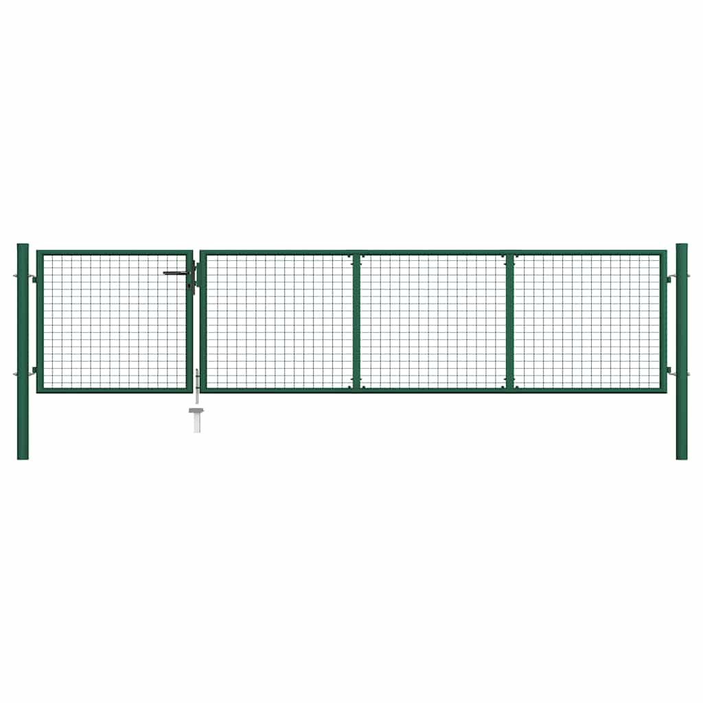 vidaXL Gartentor aus Stahl 350 x 75 cm Grün