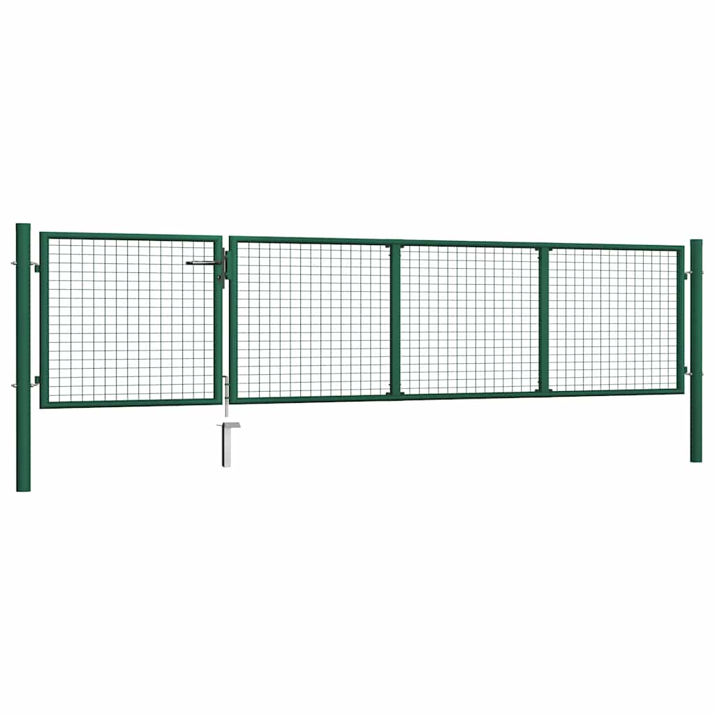 vidaXL Gartentor aus Stahl 350 x 75 cm Grün