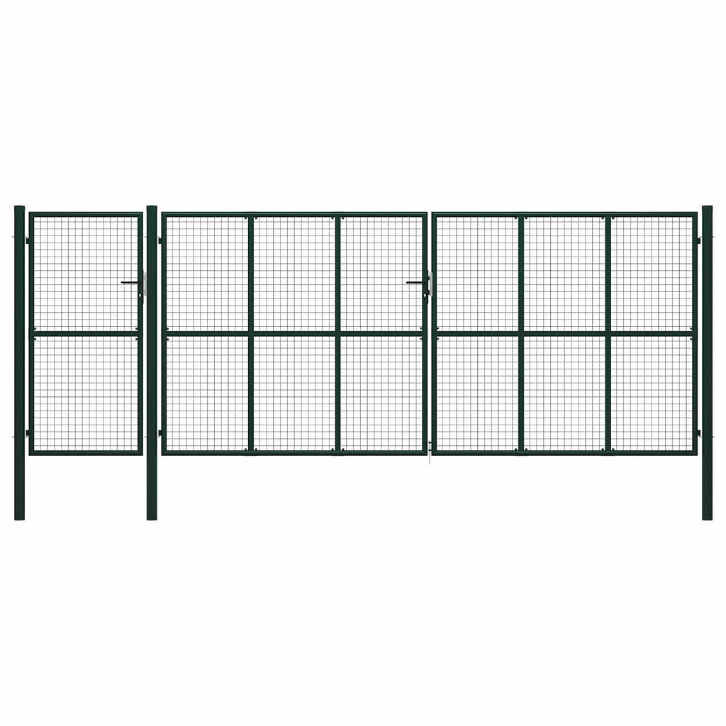 vidaXL Zauntor mit Schloss Grün 175 cm Stahl