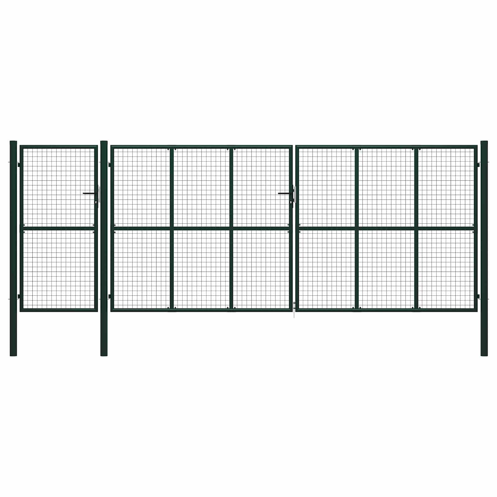 vidaXL Zauntor mit Schloss Grün 175 cm Stahl