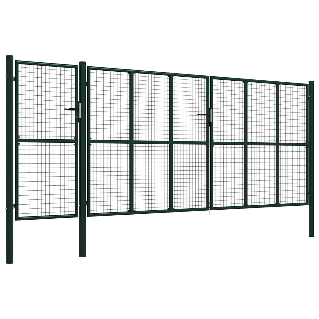 vidaXL Zauntor mit Schloss Grün 175 cm Stahl