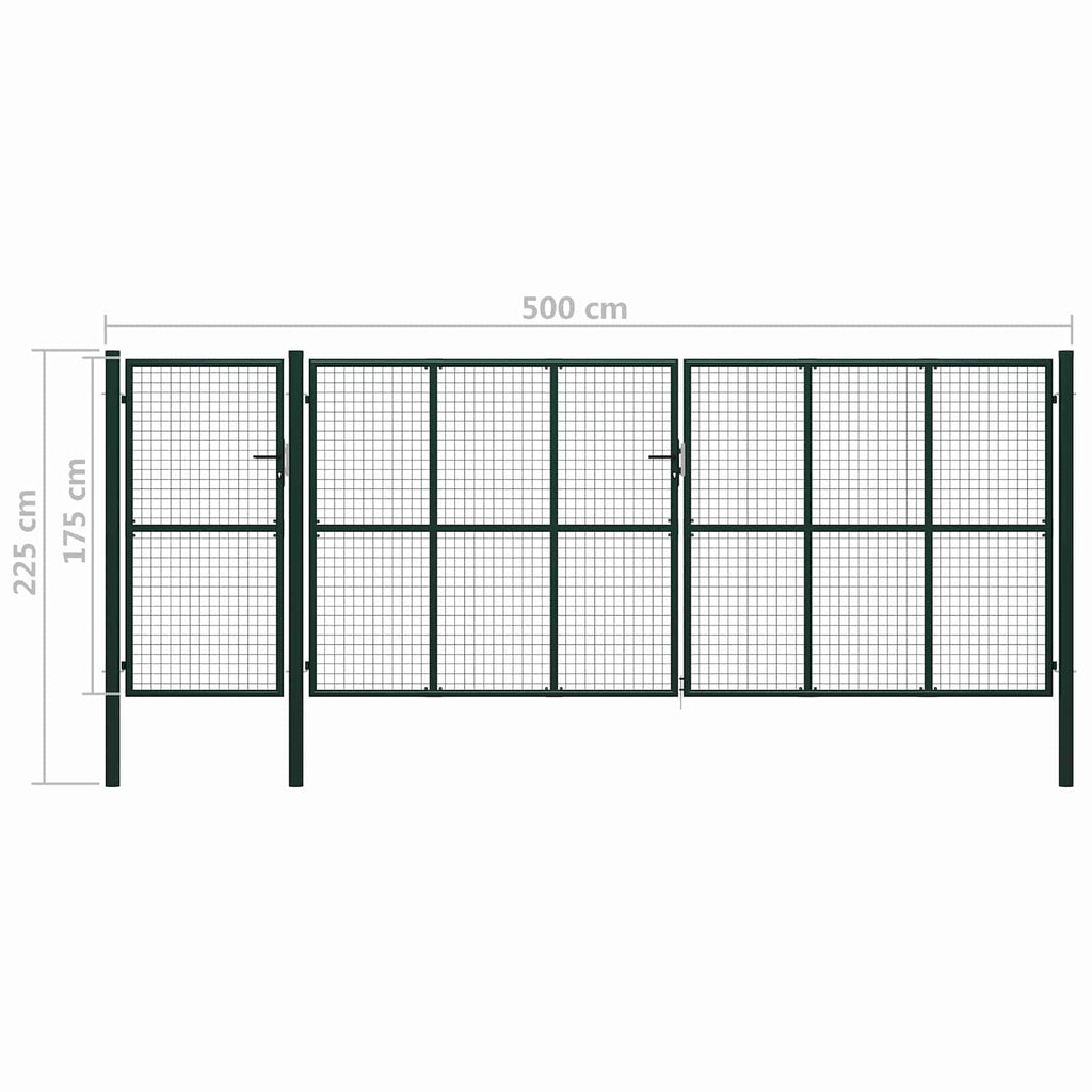 vidaXL Zauntor mit Schloss Grün 175 cm Stahl
