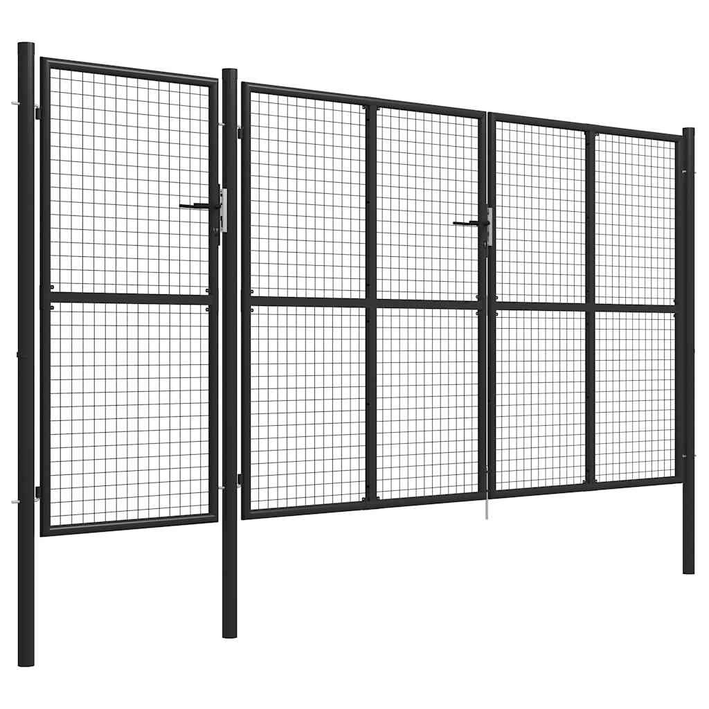 vidaXL Gartentor Stahl 400 x 150 cm Anthrazit