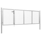 vidaXL Gartentor Stahl 350 x 100 cm Silbern