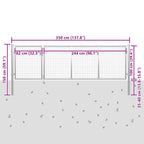 vidaXL Gartentor Stahl 350 x 100 cm Silbern