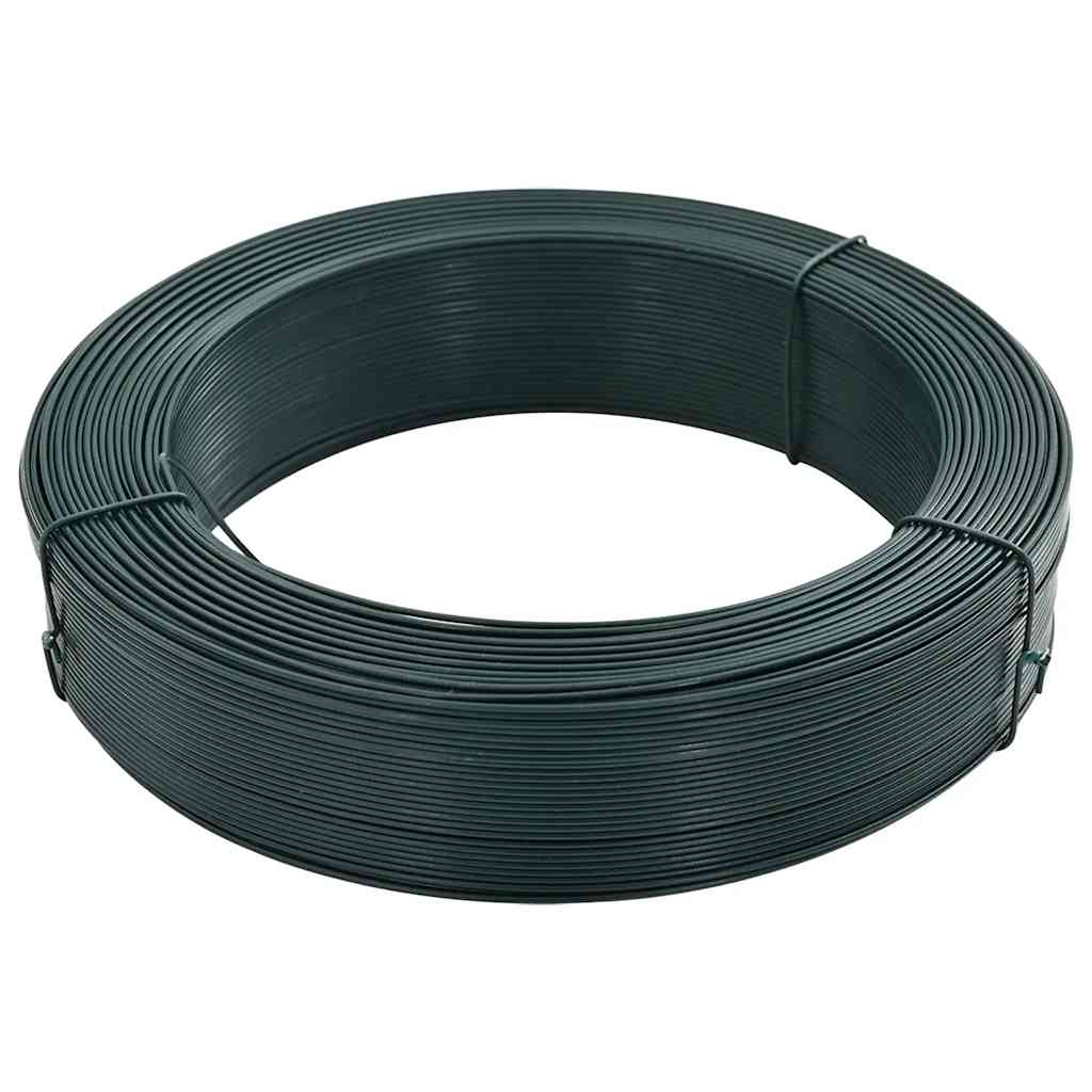 vidaXL Zaun-Bindedraht 250 m 0,9/1,4 mm Stahl Schwarzgrün