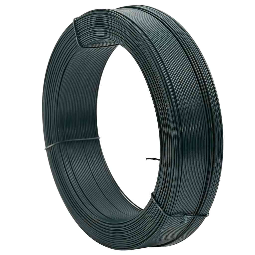 vidaXL Zaun-Bindedraht 250 m 2,3/3,8 mm Stahl Schwarzgrün