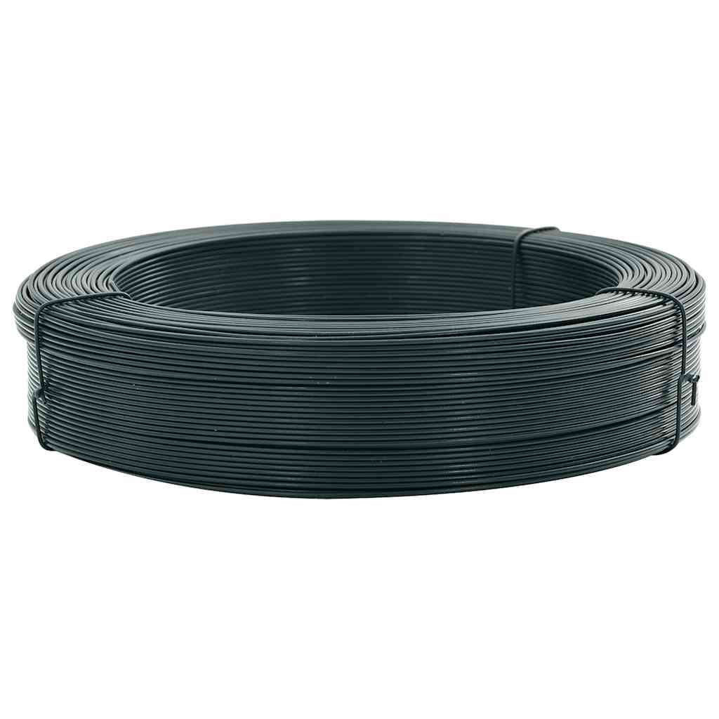 vidaXL Zaun-Bindedraht 250 m 2,3/3,8 mm Stahl Schwarzgrün