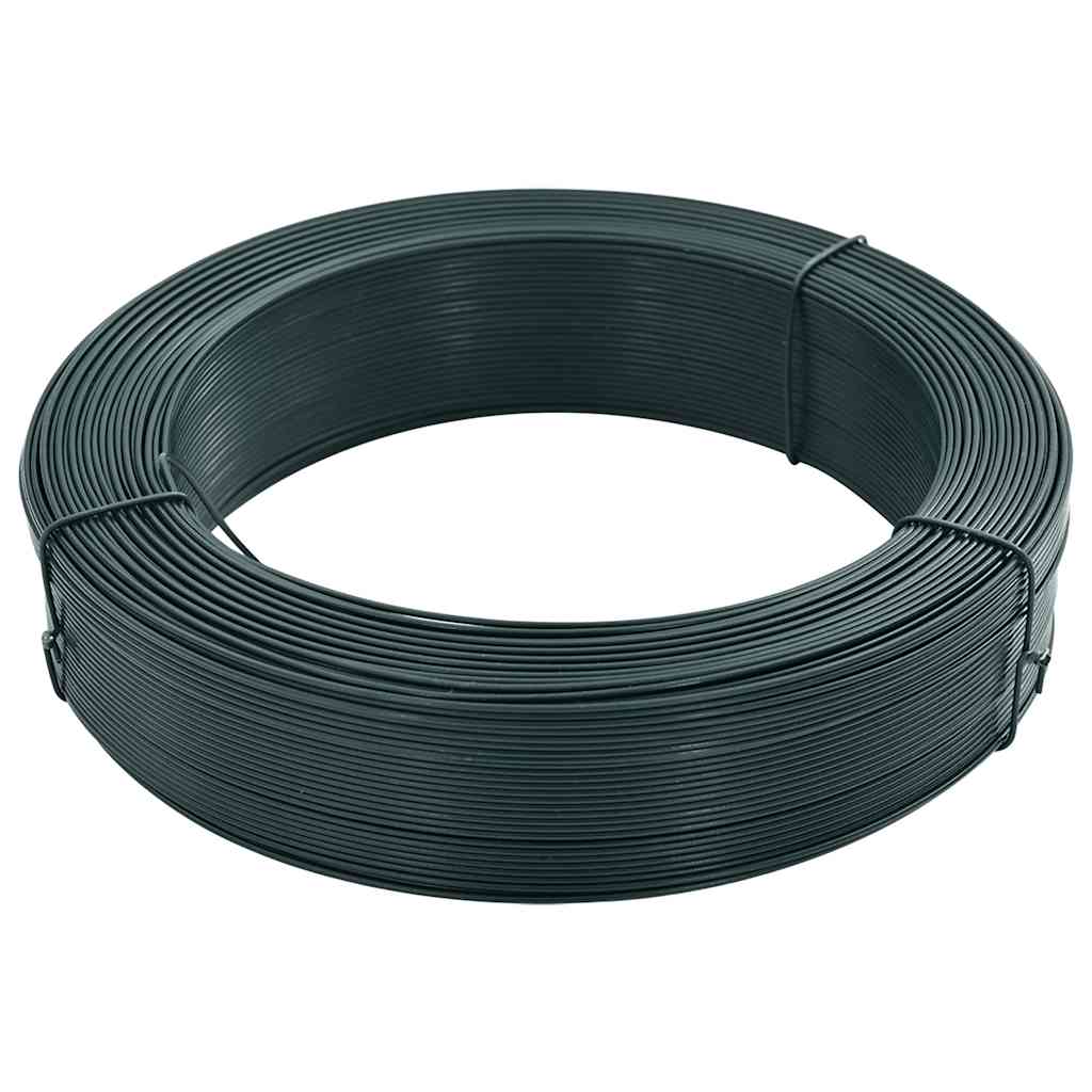 vidaXL Zaun-Bindedraht 250 m 2,3/3,8 mm Stahl Schwarzgrün