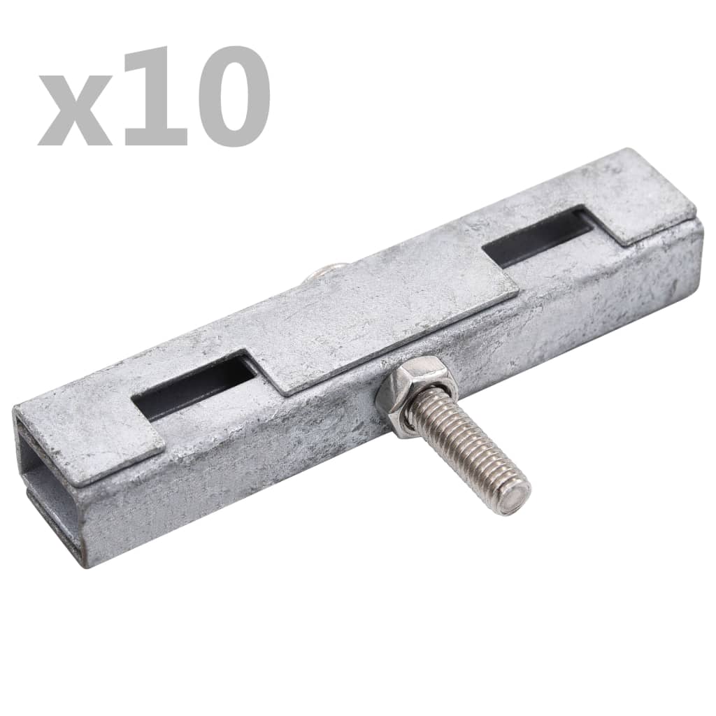 vidaXL U-Mattenverbinder 10 Sets Silbern