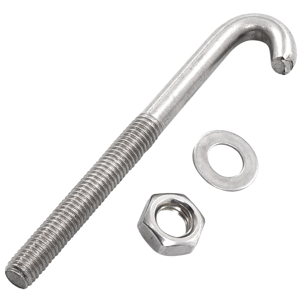 vidaXL J-Ankerschraube mit Mutter Unterlegscheibe 25 Sets M8 x 100 mm
