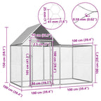 vidaXL Hühnerstall 2x1x1,5 m Verzinkter Stahl
