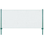 vidaXL Maschendrahtzaun mit Pfosten Stahl 25 x 0,5 m Grün