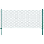 vidaXL Maschendrahtzaun mit Pfosten Stahl 25 x 0,5 m Grün