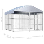 vidaXL Outdoor-Hundezwinger mit Überdachung 300×300×200 cm