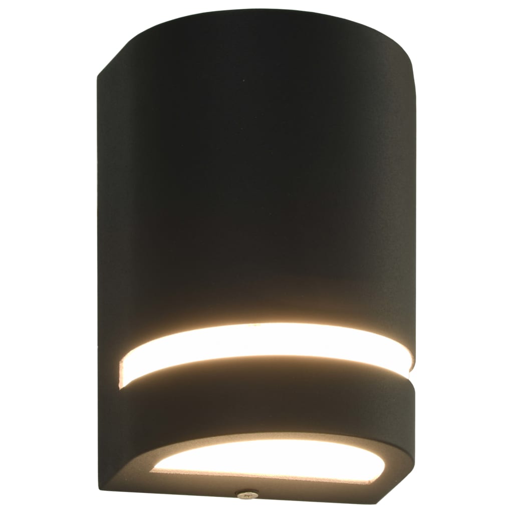 vidaXL Außenwandleuchten 2 Stk. 35 W Schwarz Halbrund