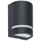 vidaXL Außenwandleuchten 2 Stk. 35 W Schwarz Halbrund