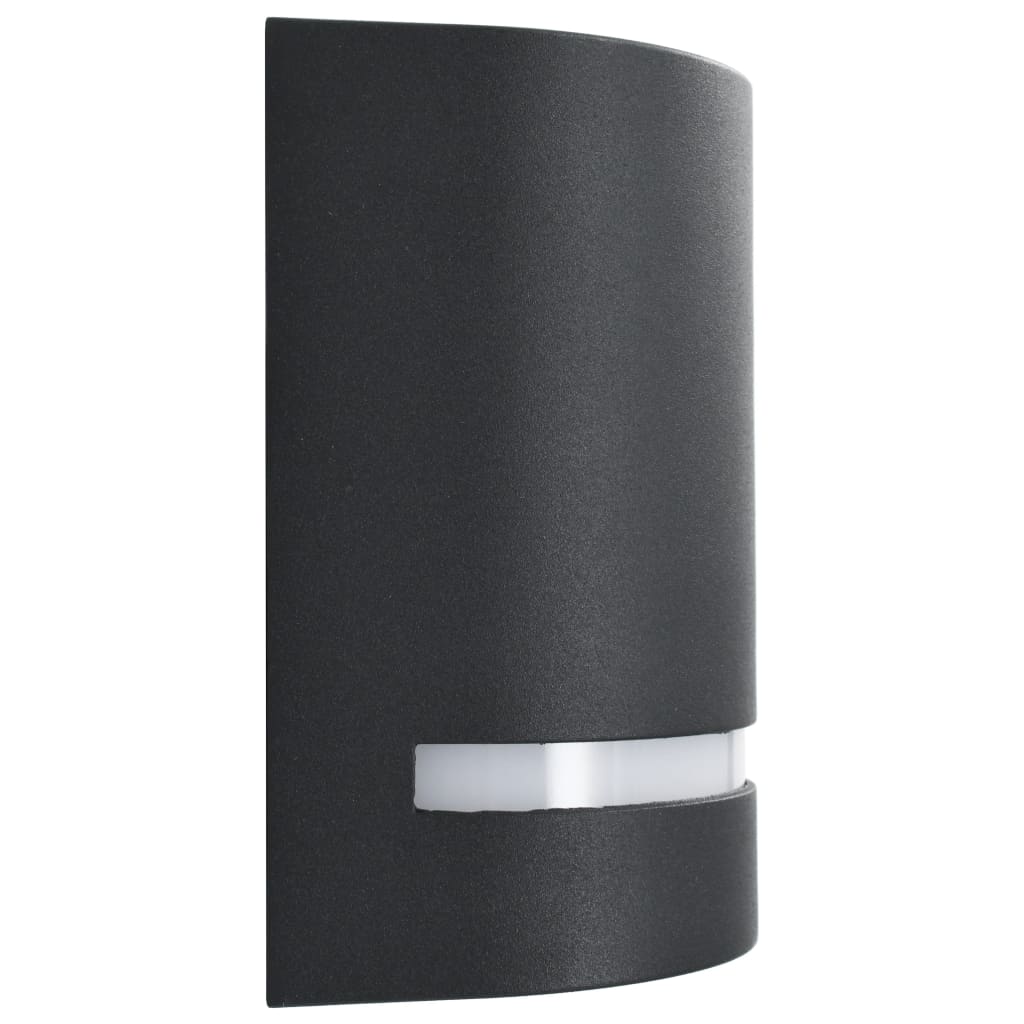 vidaXL Außenwandleuchten 2 Stk. 35 W Schwarz Halbrund