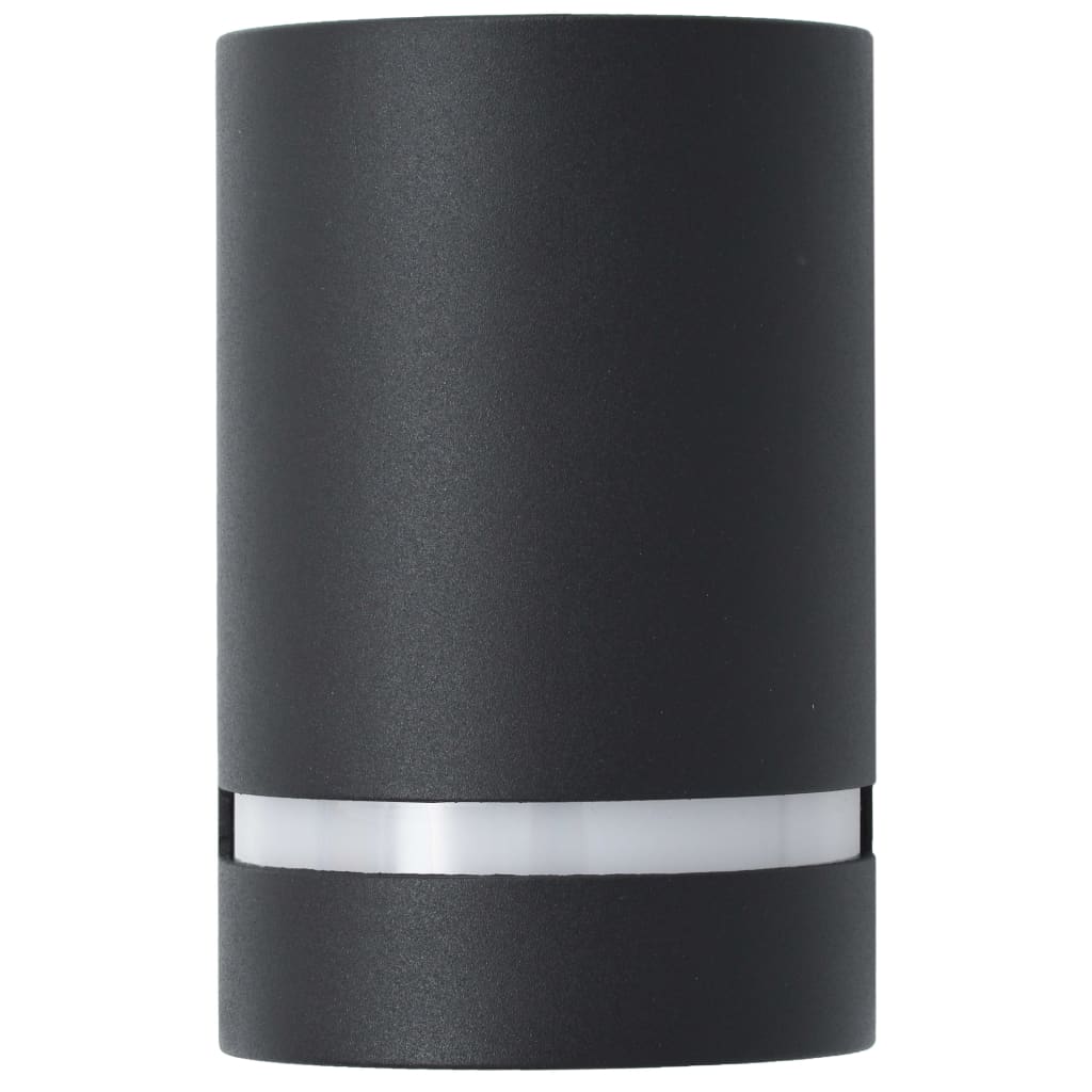 vidaXL Außenwandleuchten 2 Stk. 35 W Schwarz Halbrund