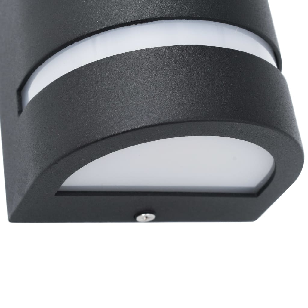 vidaXL Außenwandleuchten 2 Stk. 35 W Schwarz Halbrund