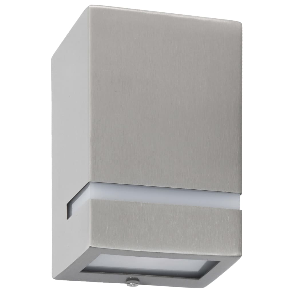 vidaXL Außenwandleuchten 2 Stk. 35 W Silbern Rechteckig