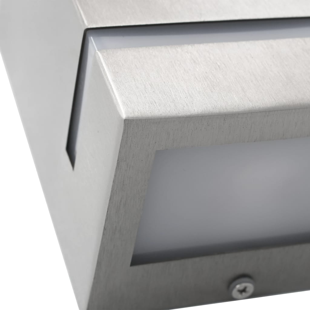 vidaXL Außenwandleuchten 2 Stk. 35 W Silbern Rechteckig