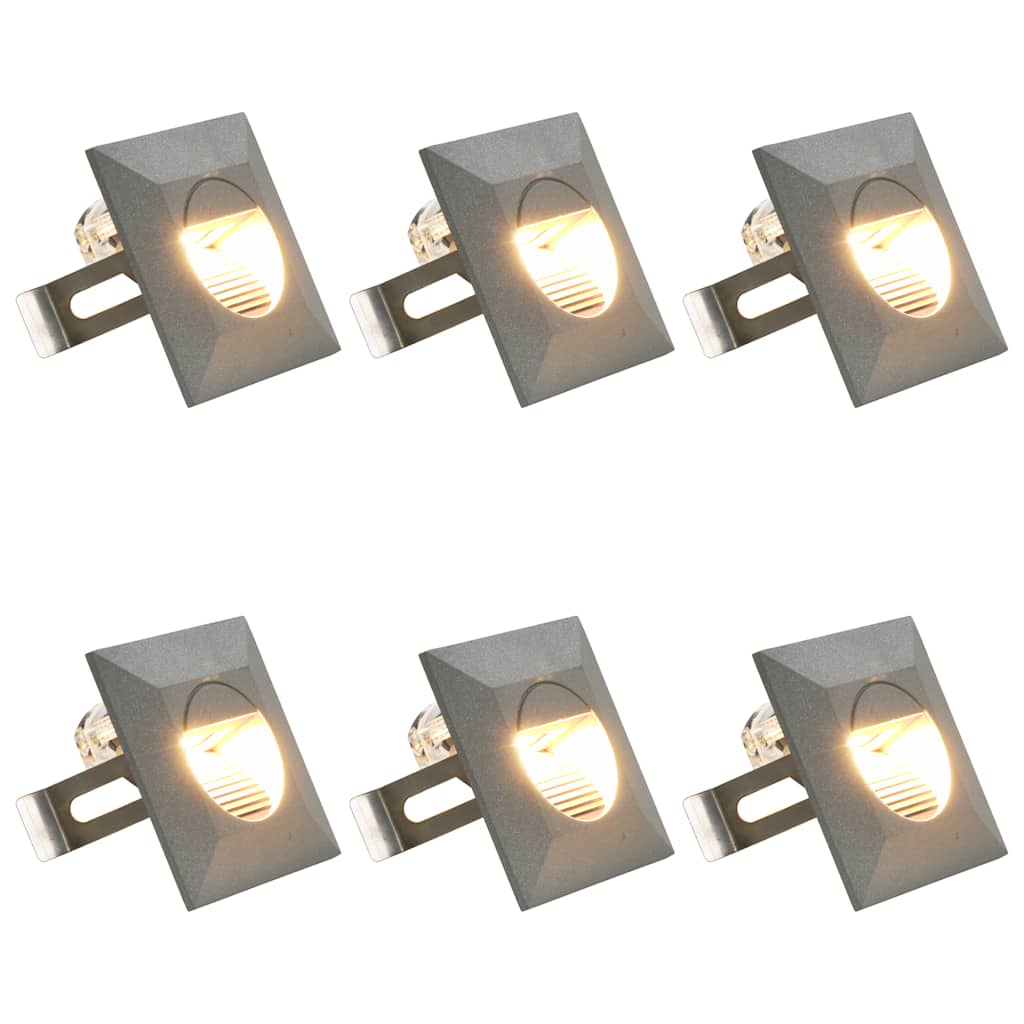 vidaXL Außenwandleuchten 6 Stk. LED 2 W Silbern Quadratisch