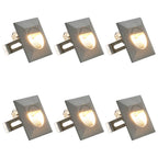 vidaXL Außenwandleuchten 6 Stk. LED 2 W Silbern Quadratisch