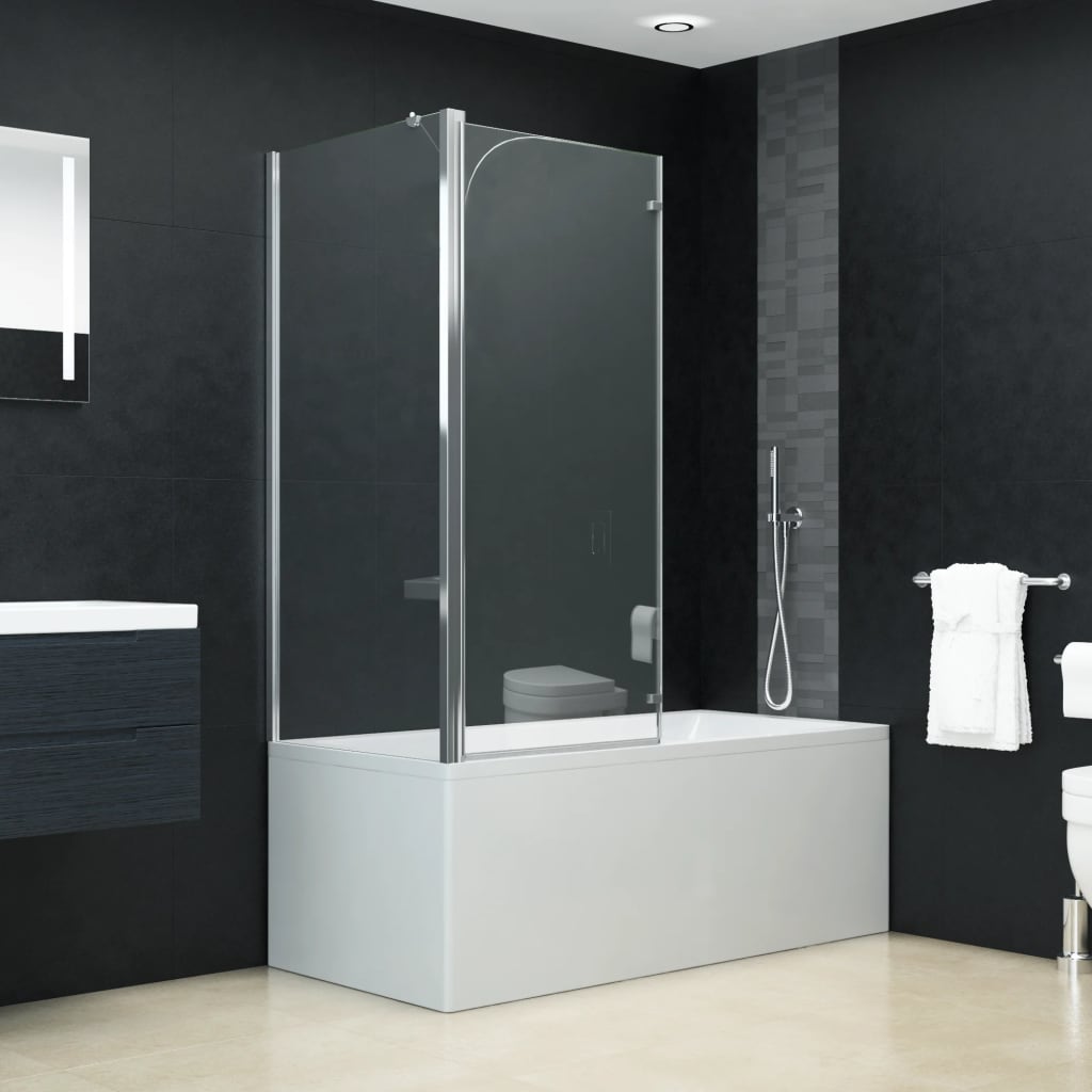 vidaXL Badewannenaufsatz 2-fach Faltbar ESG 120x68x130 cm