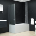 vidaXL Badewannenaufsatz 2-fach Faltbar ESG 120x68x130 cm