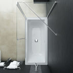 vidaXL Badewannenaufsatz 2-fach Faltbar ESG 120x68x130 cm
