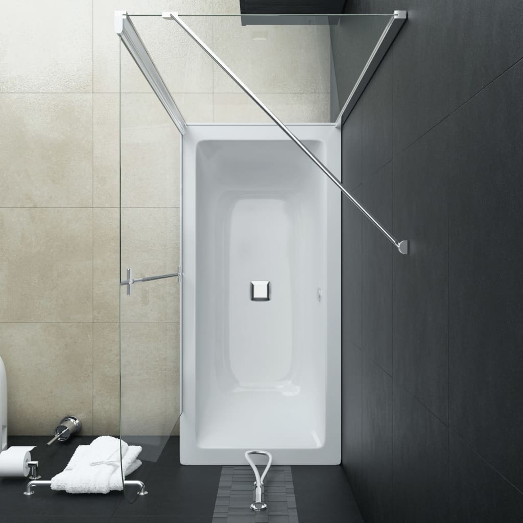 vidaXL Badewannenaufsatz 2-fach Faltbar ESG 120x68x130 cm