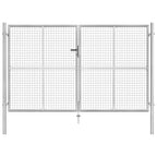 vidaXL Gartentor Verzinkter Stahl 306 x 200 cm Silbern