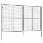 vidaXL Gartentor Verzinkter Stahl 306 x 200 cm Silbern