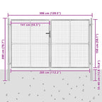 vidaXL Gartentor Verzinkter Stahl 306 x 200 cm Silbern