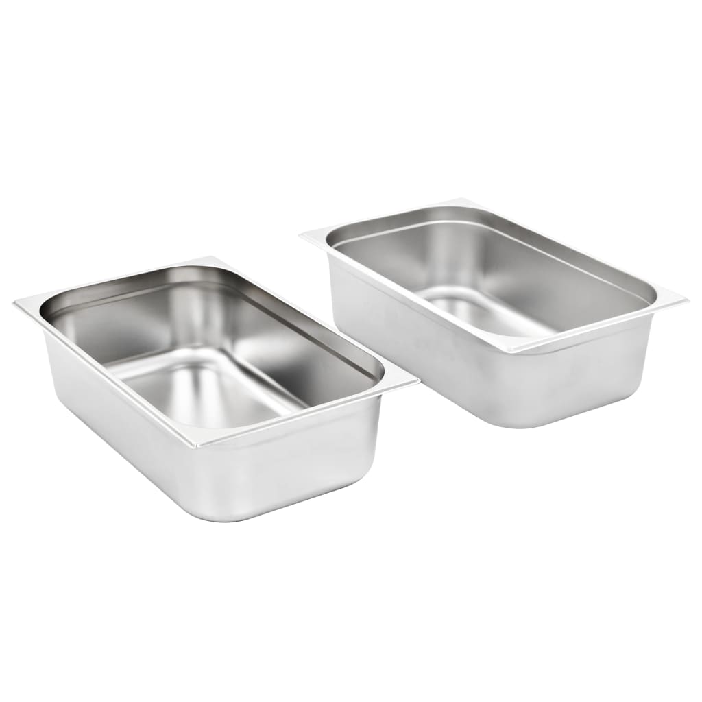 vidaXL Gastronormbehälter 2 Stk. GN 1/1 150 mm Edelstahl