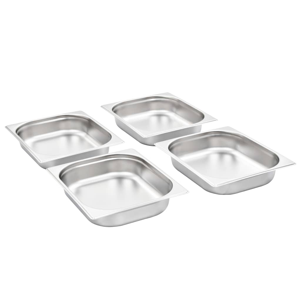 vidaXL Gastronormbehälter 4 Stk. GN 1/2 65 mm Edelstahl