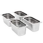 vidaXL Gastronormbehälter 4 Stk. GN 1/3 150 mm Edelstahl