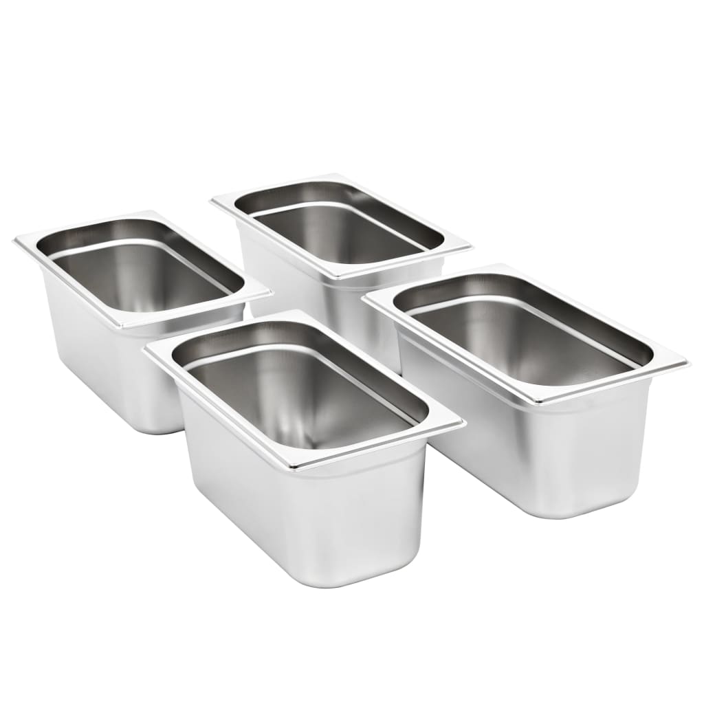 vidaXL Gastronormbehälter 4 Stk. GN 1/3 150 mm Edelstahl